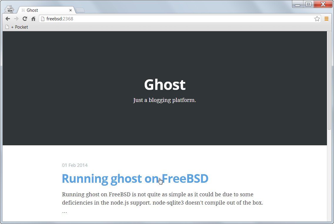 Ghost FreeBSD
